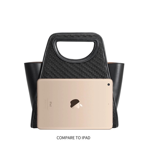 Melie Bianco Dena Recycled Vegan Top Handle Bag in Black - Picture 5 of 10